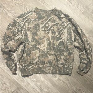 Laurie Belles Tobacco Camo Crewneck